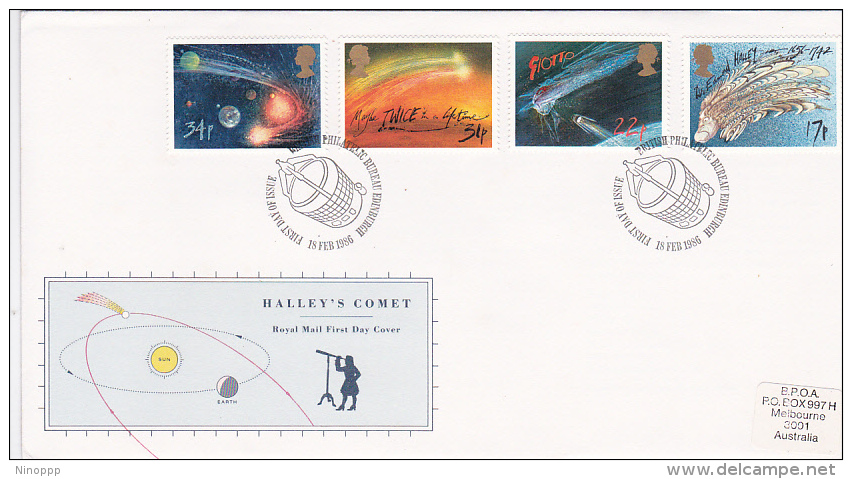 Great Britain 1986 Halleys Comet  FDC - Non Classificati