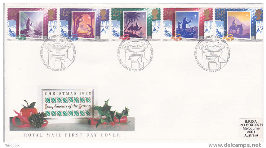 Great Britain 1988 Christmas  FDC - Unclassified