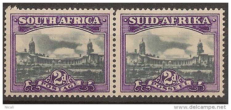 SOUTH AFRICA 1947 2d H Pair SG 116 HM #CM482 - Ongebruikt