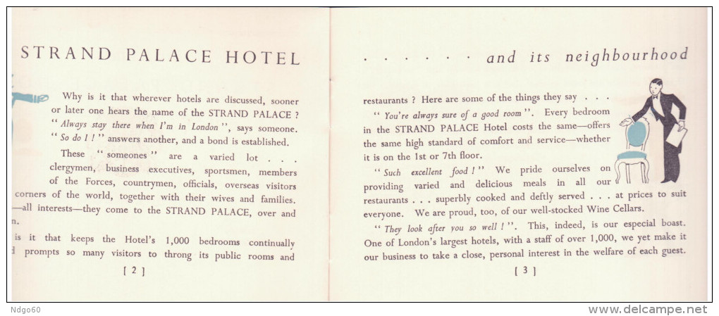 Dépliant Publicitaire 16 Pages) Sur Les Services Proposés Au Strand Palace Hote De Londres(London) - Publicités