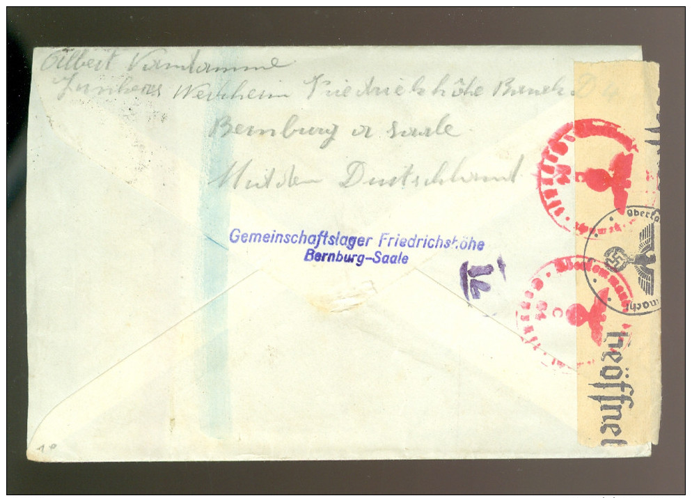 Lettre Brief ( B 197 )  Duitsland   Krijgsgevangen ( Brief Erin ) Gemeinschafslager Friedrichshöhe Bernburg - Saale - Lettres & Documents