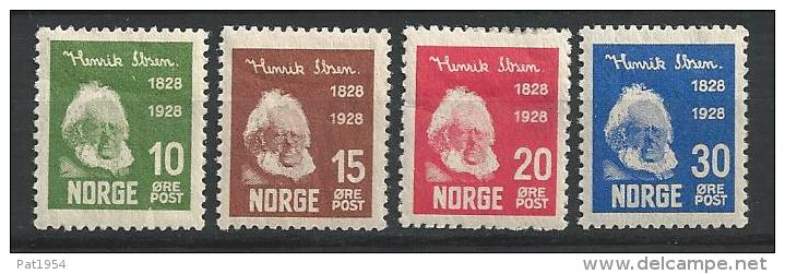 Norvège 1928 N°128/131 Neufs* MLH Henrik Ibsen - Nuevos