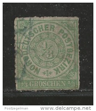 NORDDEUTSCHER POSTBEZIRK, 1866 Cancelled Stamp(s) First Issue, 1/3 Groschen  , MI 2 # 16040 - Occupation 1938-45