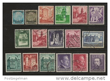 GENERAL GOUVERNMENT, 1941-1944, Cancelled Stamp(s) 17 Different #16027 - Occupation 1938-45