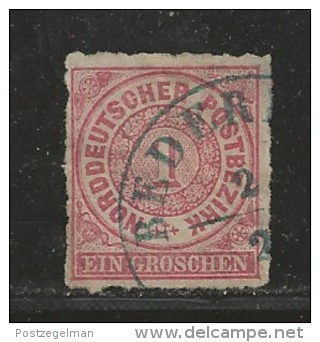 NORDDEUTSCHER POSTBEZIRK, 1866 Cancelled Stamp(s) First Issue, 1 Groschen  , MI 4 # 16042 - Other & Unclassified