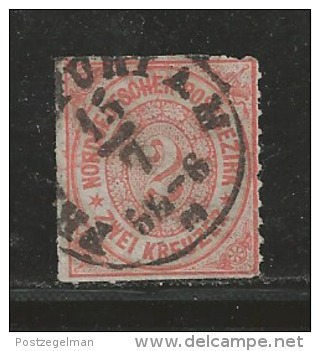 NORDDEUTSCHER POSTBEZIRK, 1868 Cancelled Stamp(s) First Issue, 2 Kreuzer  , MI 8 # 16047, - Used