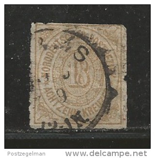 NORDDEUTSCHER POSTBEZIRK, 1868, Cancelled Stamp(s) First Issue, 18 Kreuzer  , MI 11 # 16050, - Used