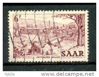 1953 GERMANY SAAR SUSPENSION BRIDGE MICHEL: 324 USED - Usati