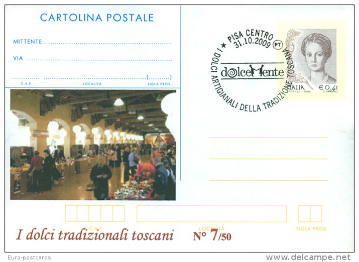 PISA - DOLCI TRADIZIONALI TOSCANI - - CARTOLINA - INTERO POSTALE CON SOPRASTAMPA PRIVATA - Recettes (cuisine)