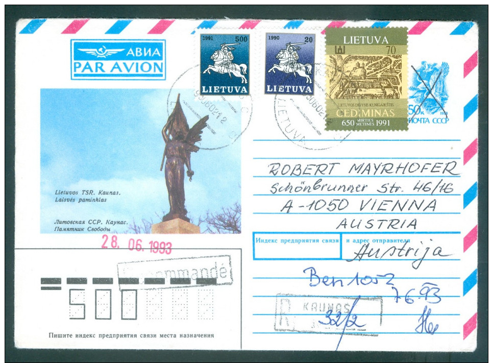 LITAUEN - Reco-Brief Nach Wien (1) - Lituania