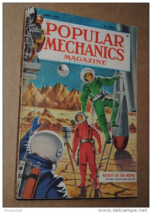 Vtg 1950 May POPULAR MECHANICS MAGAZINE Rocket To The Moon - 1950-Maintenant