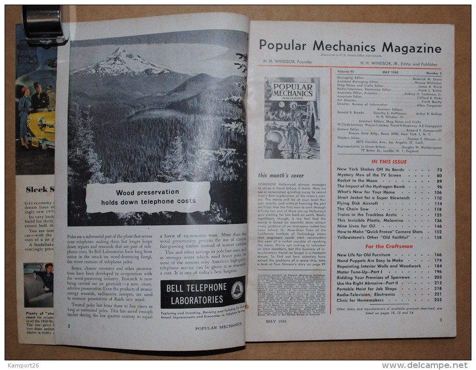 Vtg 1950 May POPULAR MECHANICS MAGAZINE Rocket To The Moon - 1950-Now