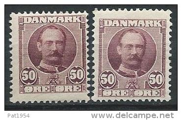 Danemark 1907 N° 60  Neuf* MLH  2 Variétés De Couleur, Frédérik VIII - Unused Stamps