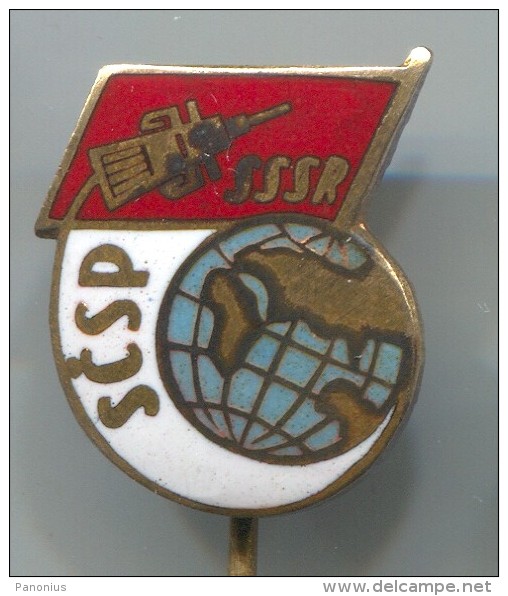 Space, Cosmos, Spaceship, Space Programe - SCSP, Soviet Union, Enamel, Vintage Pin, Badge - Space
