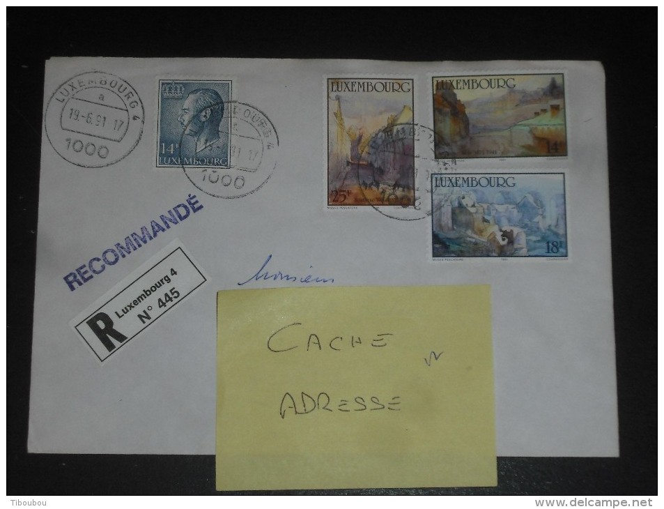 LETTRE RECOMMANDEE LUXEMBOURG AVEC YT 1213 1214 1215 1216 - GRAND DUC JEAN - AQUARELLE  SOSTHENE WEIS - - Cartas & Documentos