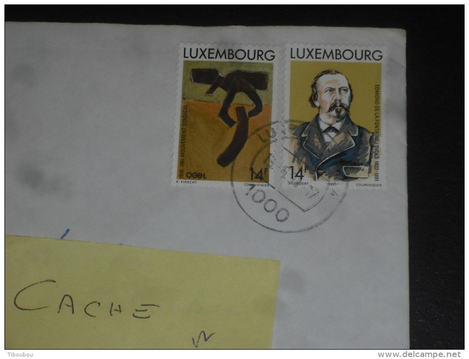 LETTRE LUXEMBOURG AVEC YT 1225 1226 - DICKS POETE POESIE - SYNDICAT - - Storia Postale