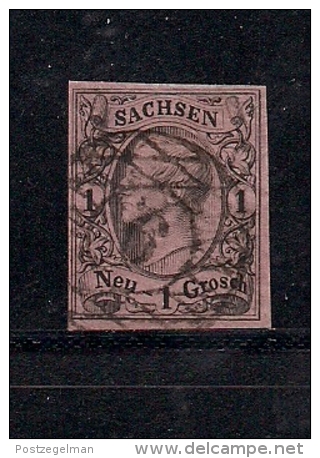 SACHSEN, 1851, Cancelled Stamp(s) 1 Neu Groschen, Friedrich August II, MI 4 # 16074, - Saxe