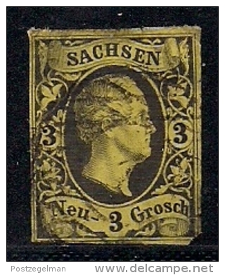 SACHSEN, 1851, Cancelled Stamp(s) 3 Neu Groschen, Friedrich August II, MI 6 # 16076, - Saxe