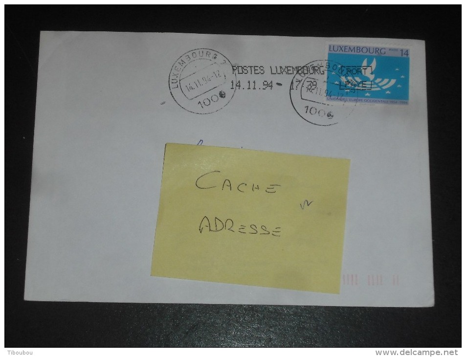 LETTRE LUXEMBOURG AVEC YT 1296 - UNION EUROPEENNE OCCIDENTALE - - Storia Postale