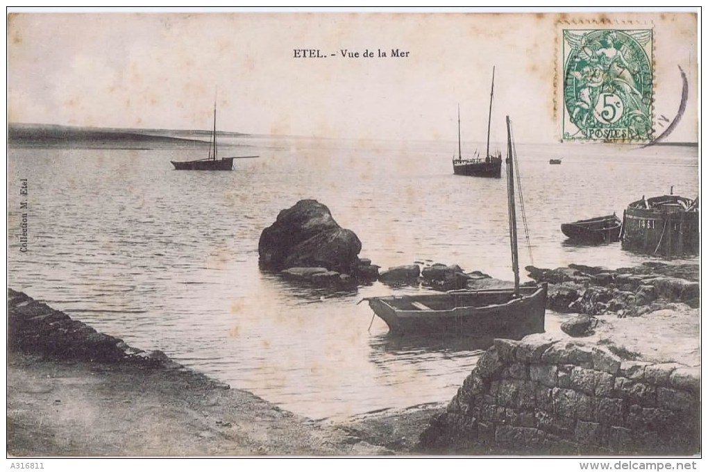 Cpa  ETEL  VUE DE LA MER   RARE - Etel