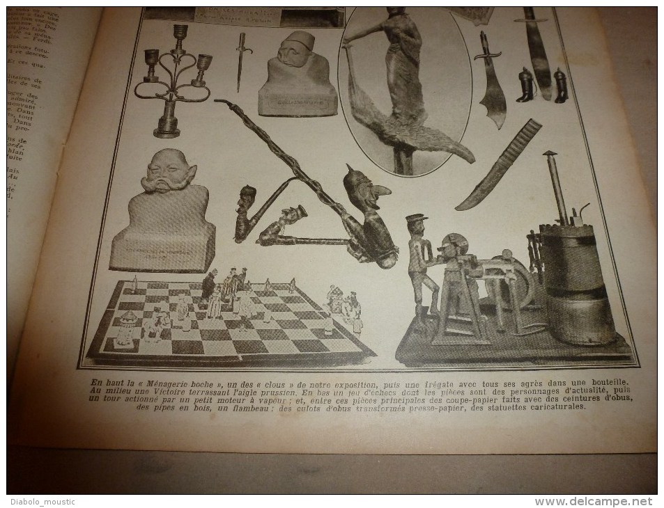 1915 JOURNAL de GUERRE (Le Pays de France): Artisanat des poilus (objets);Lihons;St-George s;Moudros;Gallipoli;St-Pries