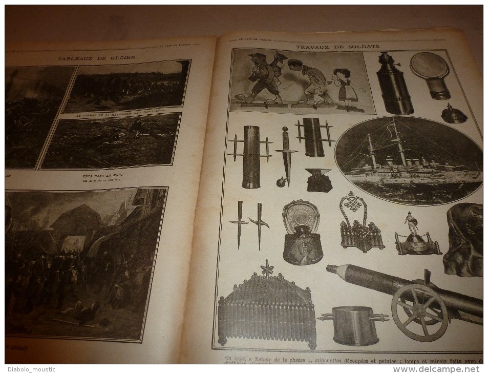 1915 JOURNAL de GUERRE (Le Pays de France): Artisanat des poilus (objets);Lihons;St-George s;Moudros;Gallipoli;St-Pries