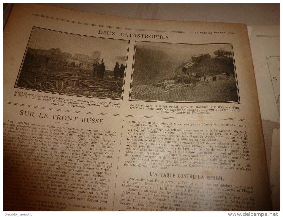 1915 JOURNAL de GUERRE (Le Pays de France): Artisanat des poilus (objets);Lihons;St-George s;Moudros;Gallipoli;St-Pries