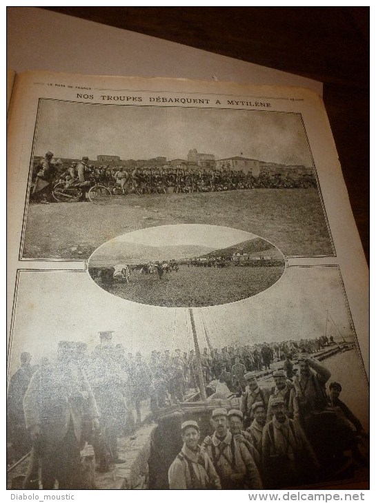 1915 JOURNAL de GUERRE (Le Pays de France):Tolmino;Indiens à Rouen;Berry-au-Bac;Volontaires d'aviation;Lemnos;Mytilène