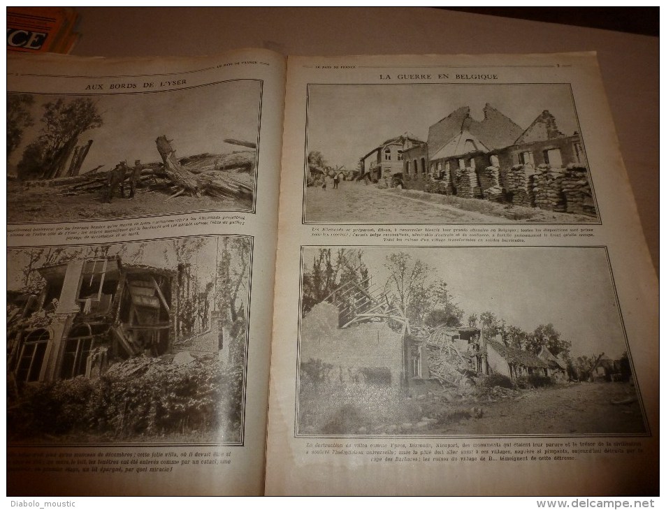 1915 JOURNAL de GUERRE (Le Pays de France):Répertoire Front des BATAILLES; BELGIQUE;St-Mihiel;SERBIE;Pasly;MACEDOINE