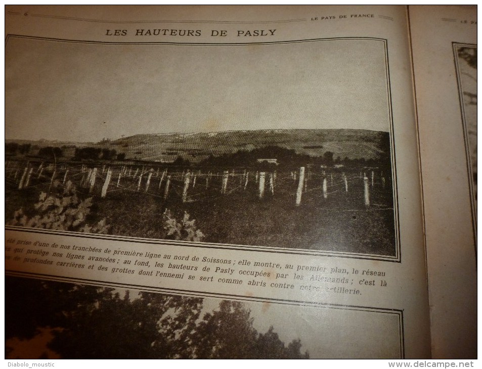 1915 JOURNAL de GUERRE (Le Pays de France):Répertoire Front des BATAILLES; BELGIQUE;St-Mihiel;SERBIE;Pasly;MACEDOINE