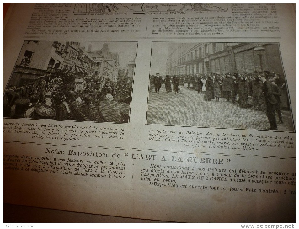 1915 JOURNAL de GUERRE (Le Pays de France):Répertoire Front des BATAILLES; BELGIQUE;St-Mihiel;SERBIE;Pasly;MACEDOINE