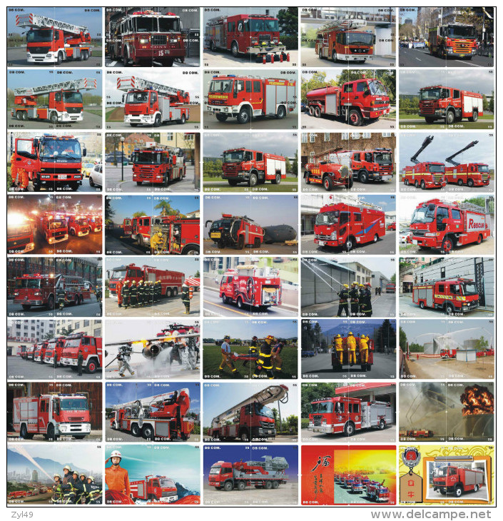 A04388 China Phone Cards Fire Engine Puzzle 160pcs - Firemen