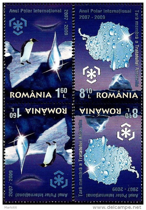 Romania - 2009 - Protect Polar Regions And Glaciers - Mint Tete-beche Pairs Set - Unused Stamps