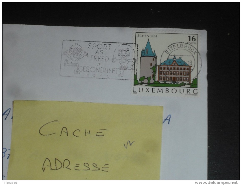 LETTRE LUXEMBOURG AVEC YT 1326 - CHATEAU DE SCHENGEN - - Lettres & Documents