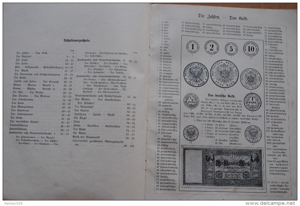 1914 Bildertafeln Für Den Unterricht Im Deutschen GOLDSCHMIDT Teaching German Allemand - Livres Scolaires