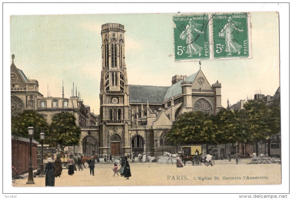 CP, 75, PARIS, L'Eglise St. Germain L'Auxerrois, Voyagé En 1910 - Eglises