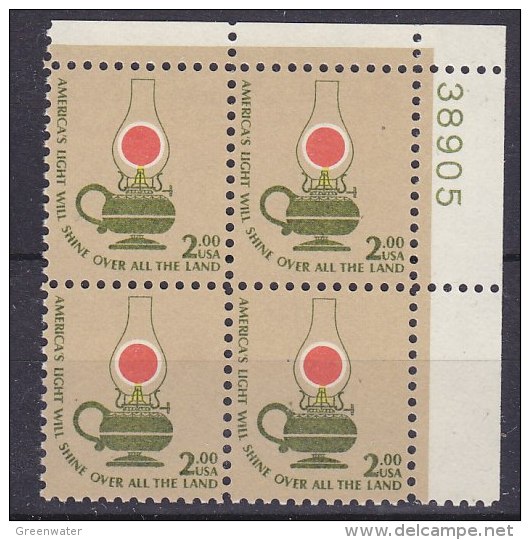 United States 1978 Lamp Plate Block 1v Bl Of 4 ** Mnh (15986) - Plate Blocks & Sheetlets