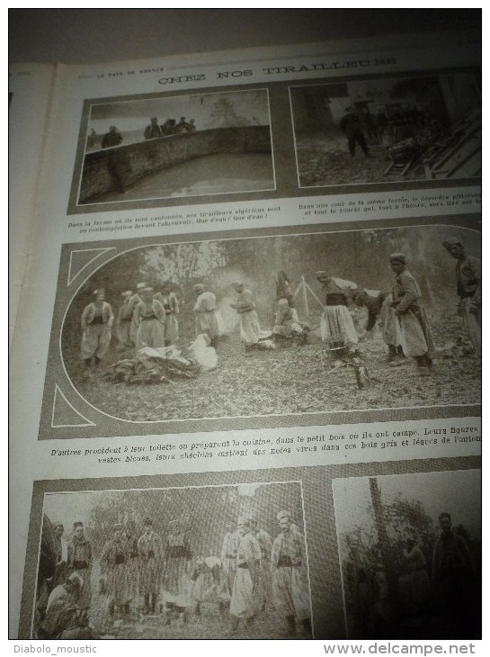 1914 JOURNAL De GUERRE(Le Pays De France):Nos Aviateurs;Tirailleur Algérien,sénégal;TOMMY;Dannemarie;Poilus-cyclistes - French