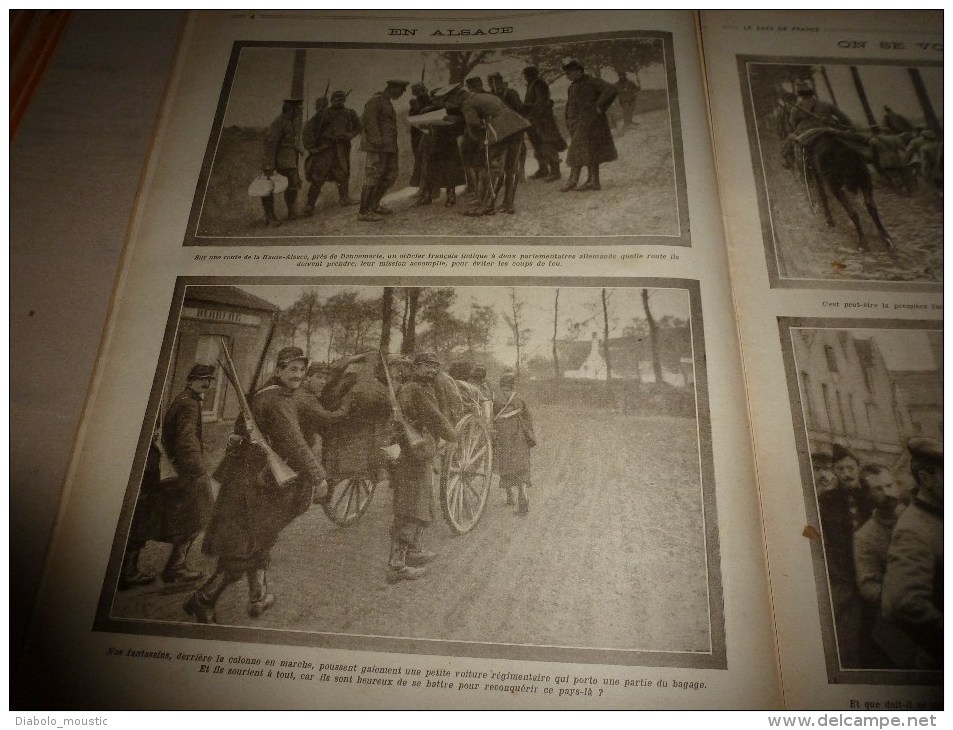 1914 JOURNAL de GUERRE(Le Pays de France):Nos aviateurs;Tirailleur algérien,sénégal;TOMMY;Dannemarie;Poilus-cyclistes