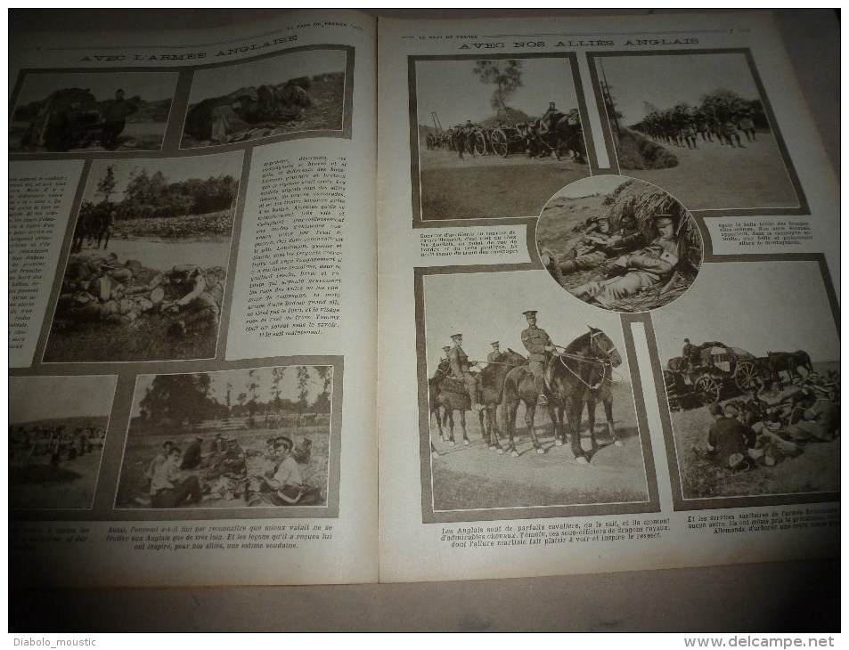 1914 JOURNAL de GUERRE(Le Pays de France):Nos aviateurs;Tirailleur algérien,sénégal;TOMMY;Dannemarie;Poilus-cyclistes