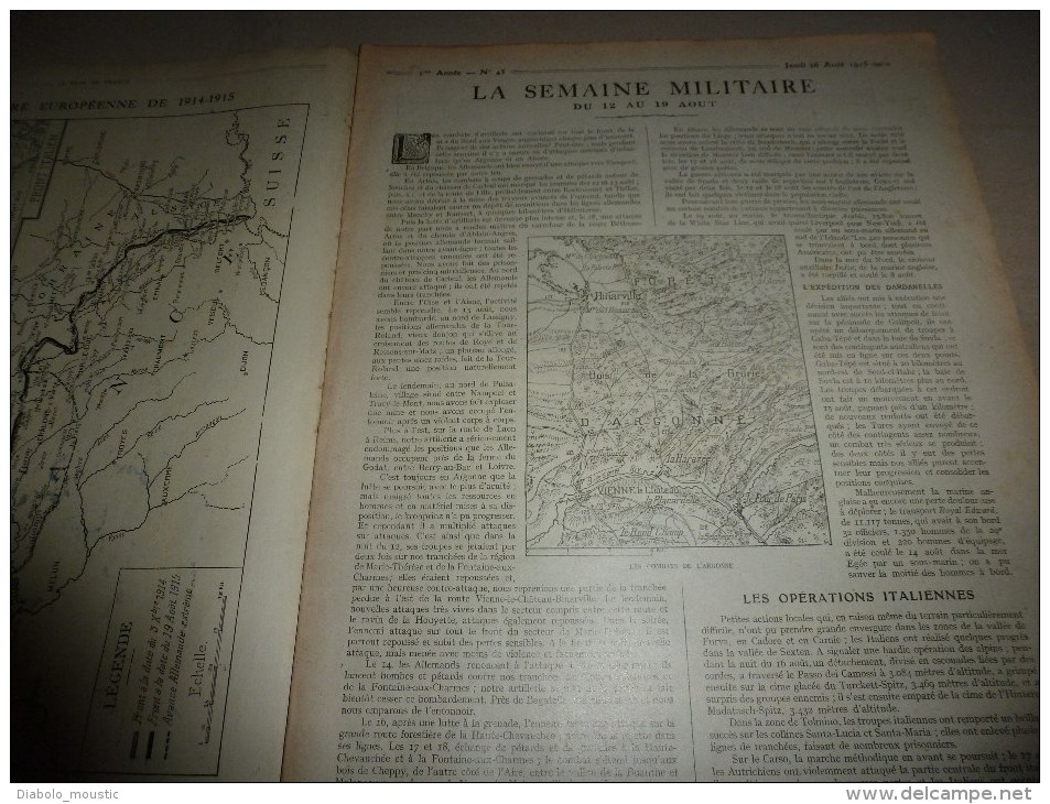 1915 JOURNAL De GUERRE(Le Pays De France):Nos Aviateurs; Roi Alexis De SERBIE;Les Turcs;Seed-el-Bahr; - Français