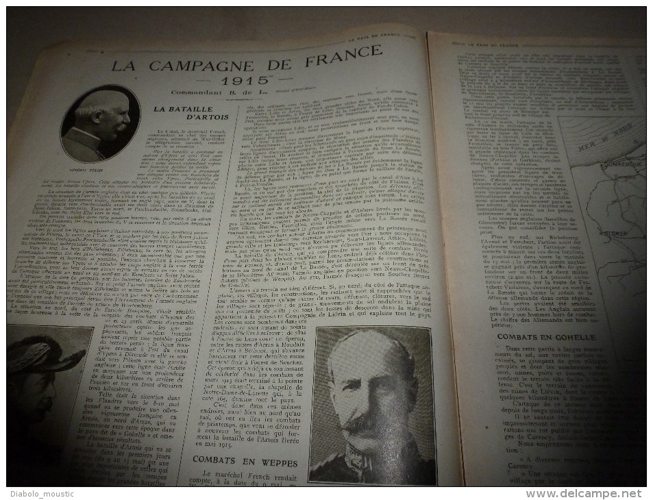 1915 JOURNAL De GUERRE(Le Pays De France):Nos Aviateurs; Roi Alexis De SERBIE;Les Turcs;Seed-el-Bahr; - Français