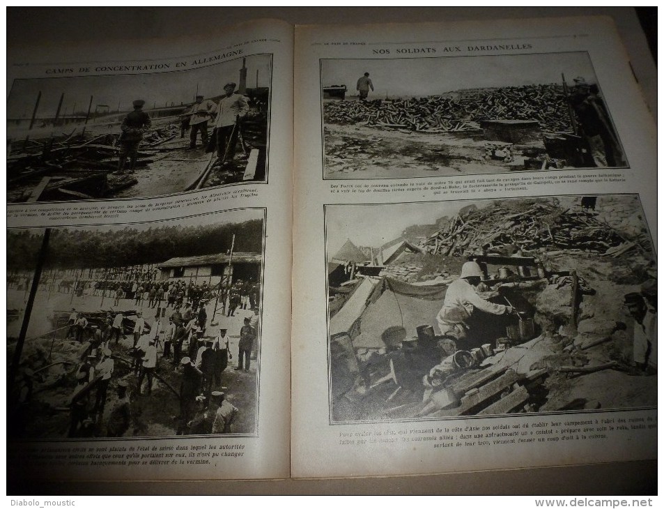 1915 JOURNAL de GUERRE(Le Pays de France):Nos aviateurs; Roi Alexis de SERBIE;Les turcs;Seed-el-Bahr;