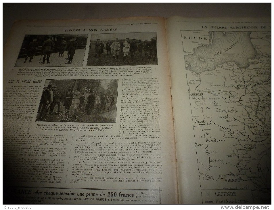 1915 JOURNAL de GUERRE(Le Pays de France):Nos aviateurs; Roi Alexis de SERBIE;Les turcs;Seed-el-Bahr;