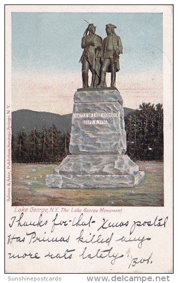 The Lake George Monument Lake George New York 1907 - Lake George