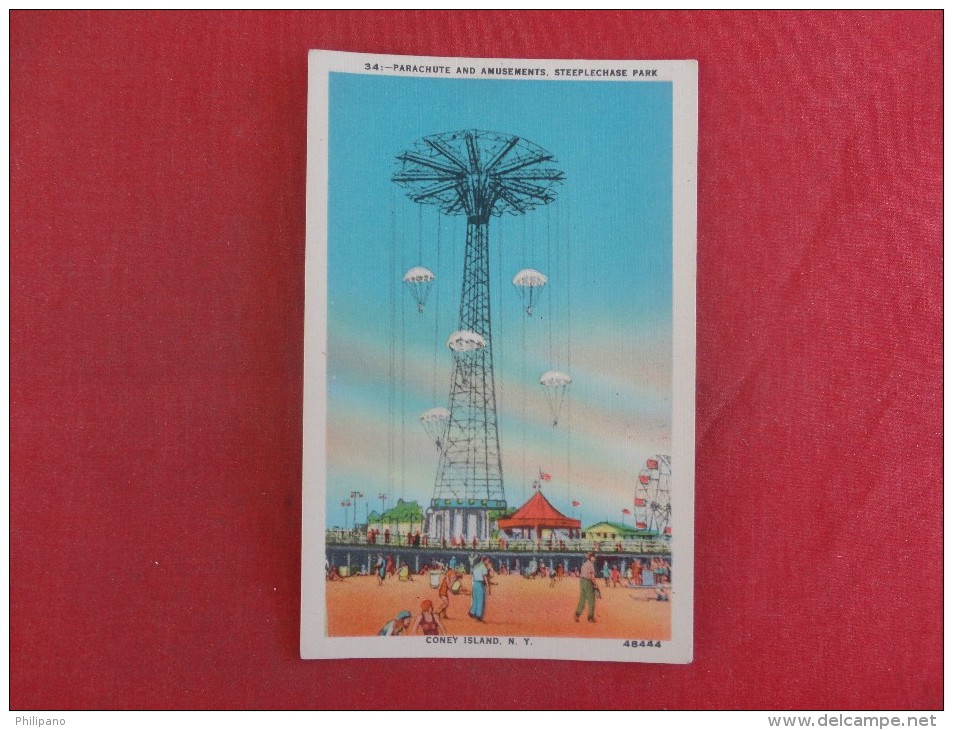 Coney Island NY------Steeplechase Park  Parachute Jump  ------ Ref 1463 - Manhattan