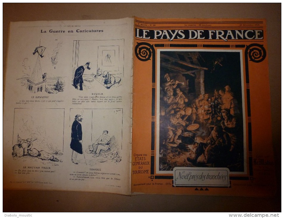 1915 JOURNAL De GUERRE(Le Pays De France): Les NOËLS (Alsace, Wallon, Anglais, Serbe,Italien,Allemand,Ru Sse)...etc - Français