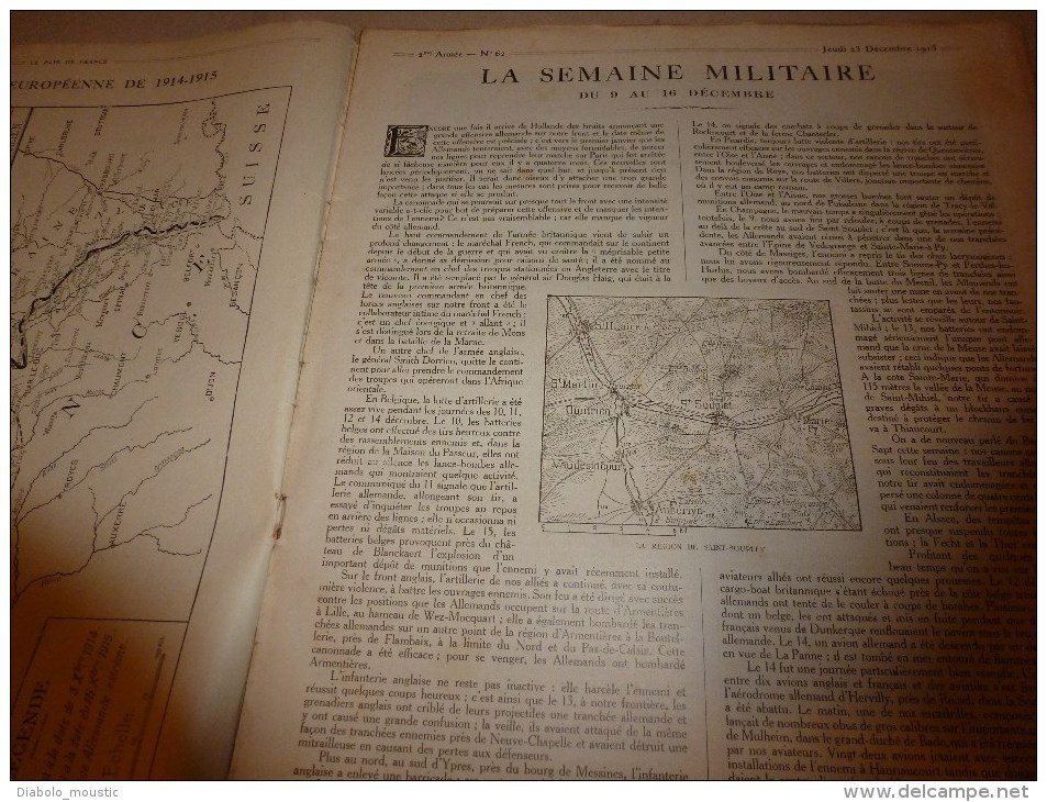 1915 JOURNAL De GUERRE(Le Pays De France): Les NOËLS (Alsace, Wallon, Anglais, Serbe,Italien,Allemand,Ru Sse)...etc - Français