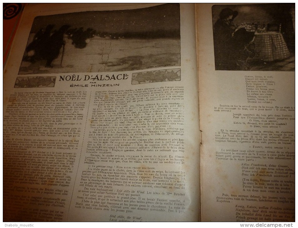 1915 JOURNAL De GUERRE(Le Pays De France): Les NOËLS (Alsace, Wallon, Anglais, Serbe,Italien,Allemand,Ru Sse)...etc - Francese