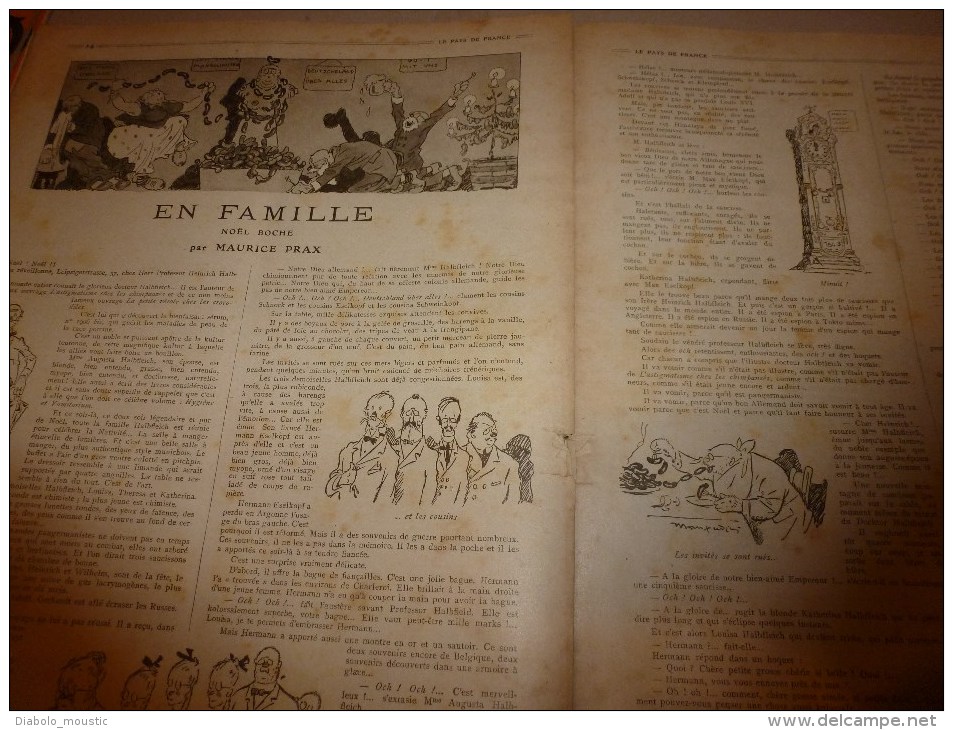 1915 JOURNAL de GUERRE(Le Pays de France): Les NOËLS (Alsace, Wallon, Anglais, Serbe,Italien,Allemand,Ru sse)...etc